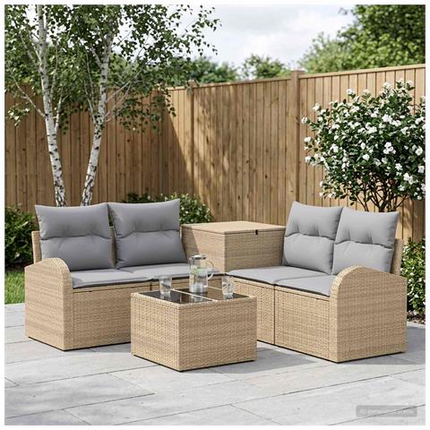 Set di divani 6 pz Beige e Grigio Chiaro - Foto 10