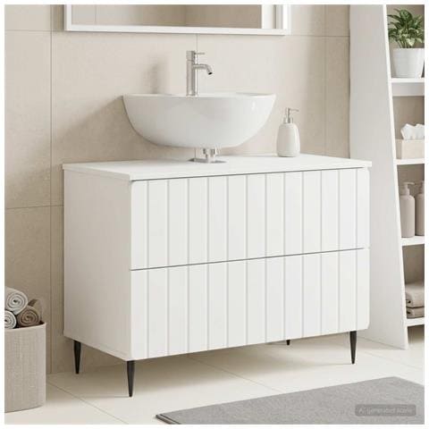 Armadio per Lavabo da Bagno ZWOLLE Bianco 82 x 41 x 58,5 cm - Foto 2