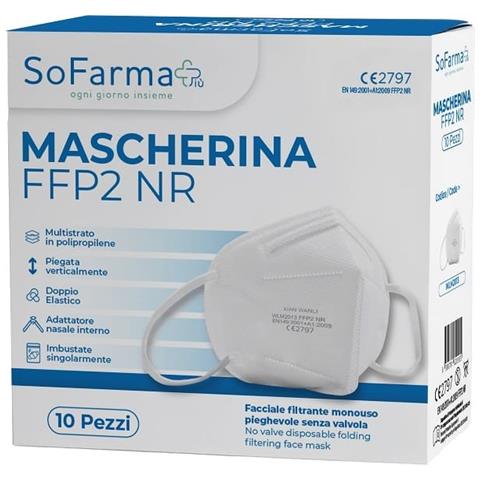 Mascherina Ffp2 Bianca 10 Pezzi Sofarmapiu' - Foto 1