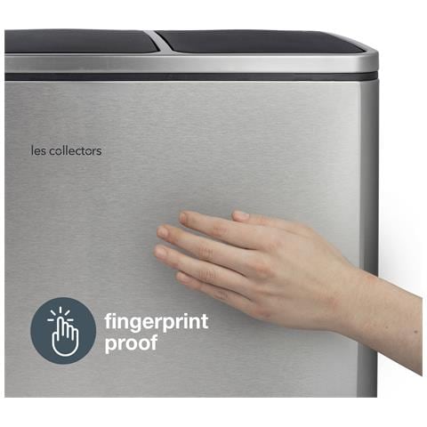 Pattumiera A Pedale In Acciaio Inox Spazzolato, 54 L, 3 Scomparti 18l, Argento - Foto 2