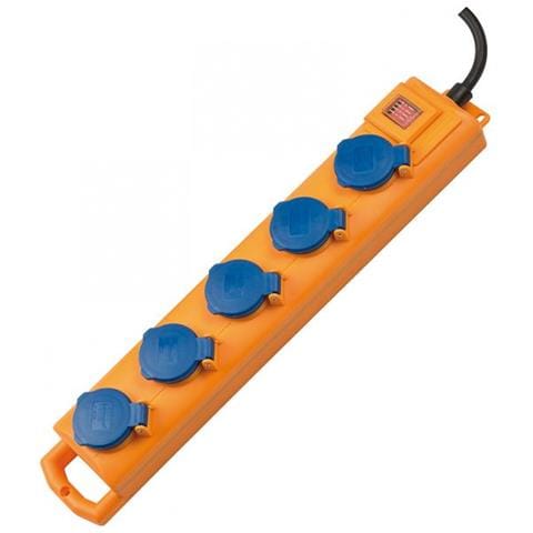 Brennenstuhl 1159900205 Esterno 5presa (s) AC 2m Blu, Giallo e prolunghe multiple - Foto 1