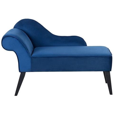 Chaise Longue In Tessuto Velluto Blu Cobalto Lato Sinistro Biarritz - Foto 23