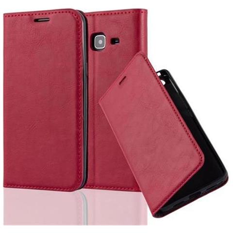 Custodia Compatibile Con Samsung Galaxy J3 / J3 Duos 2016 In Rosso Mela - Coperchio Protettiva Con Chiusura Magnetica, Funzione Stand E Tasca Per Le Carte - Foto 1