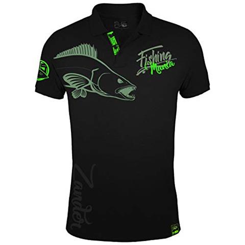 Hotspot Polo Da Pesca Mania Zander, Colore: Nero / verde, Uomo, Xxl - Foto 1