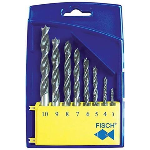 Pesce 01200008k - Set Di 8 Punte Elicoidali Forfettaria Per Legno In Scatola Di Plastica, 0 V, Multicolore, 3-10 Mm - Foto 1