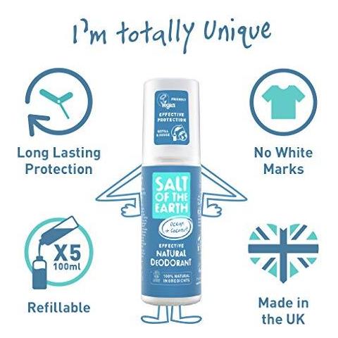 Naturale Deodorante Spray Da Ocean Cocco - Vegan Long Lasting Protezione Ricaricabile Leaping Bunny Approvato Made In Uk - 100ml - Foto 4