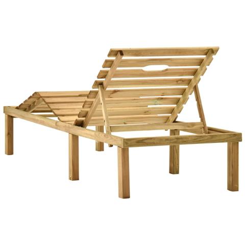 Lettino Prendisole con Tavolino in Legno di Pino Impregnato - Foto 2