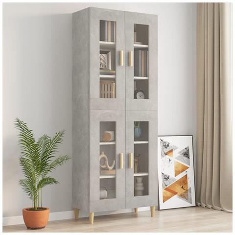 Armadietto Pensile A Parete Grigio Cemento 69,5x34x90 Cm - Foto 12