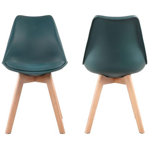 Set Di 4 Sedie Scandinave Nora Blu Con Cuscino - Foto 11