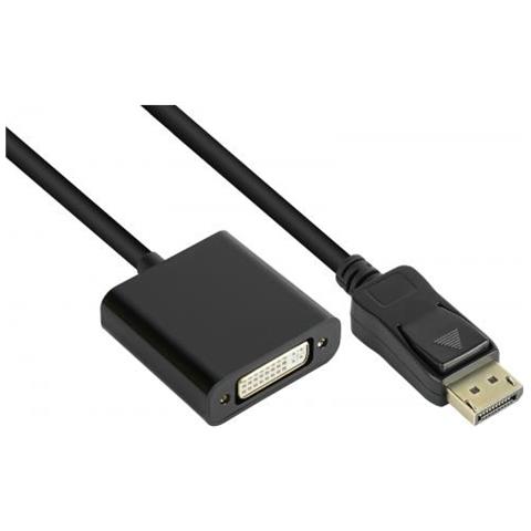 Alcasa Dp-ad10 Cavo E Adattatore Video 0,2 M Displayport Dvi-i Nero - Foto 2