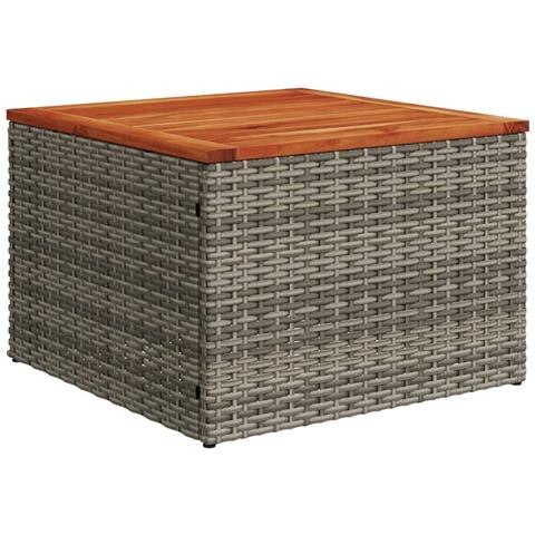 Tavolo Da Giardino Grigio 55x55x37 Cm Polyrattan E Legno Acacia - Foto 2