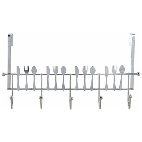 Appendiabiti Per Porte Dkd Home Decor Argentato Metallo Plastica 34 X 17 X 9 Cm - Foto 1