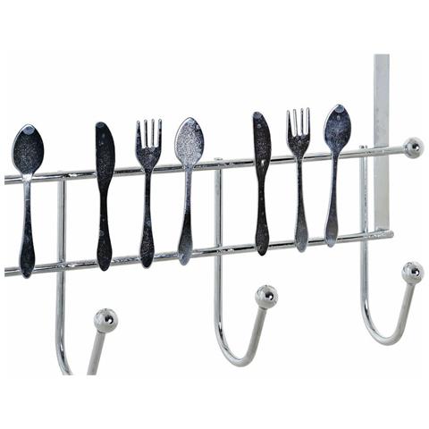 Appendiabiti Per Porte Dkd Home Decor Argentato Metallo Plastica 34 X 17 X 9 Cm - Foto 2