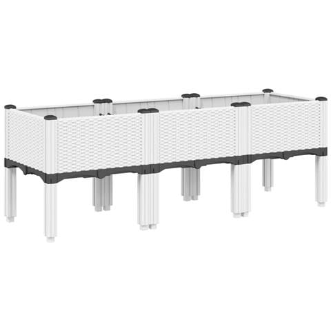 Fioriera Da Giardino Con Gambe Bianco 120x40x42 Cm In Pp - Foto 2