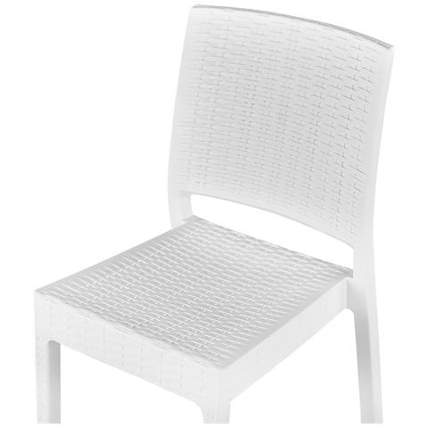 Set Da Giardino 6 Posti In Rattan Sintetico Bianco Fossano - Foto 8