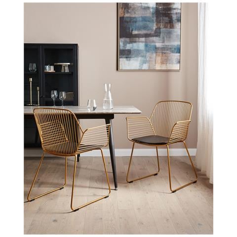 Set Di 2 Sedie Metallo Oro Appleton - Foto 1