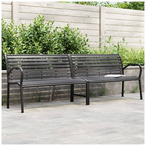 Panca da Giardino Doppia 231 cm in Acciaio e WPC - Foto 1