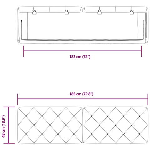 Cuscino Testiera Grigio Scuro 180 cm in Velluto - Foto 9
