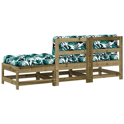 Set Divani Da Giardino 3pz Con Cuscini Legno Impregnato Di Pino - Foto 2