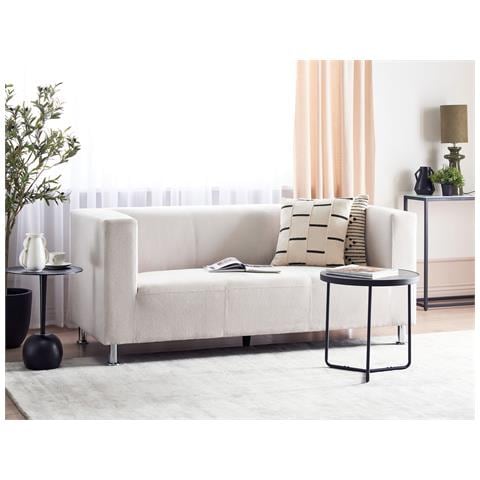 Divano 3 Posti Floro Ciniglia Bianco Sporco - Foto 1