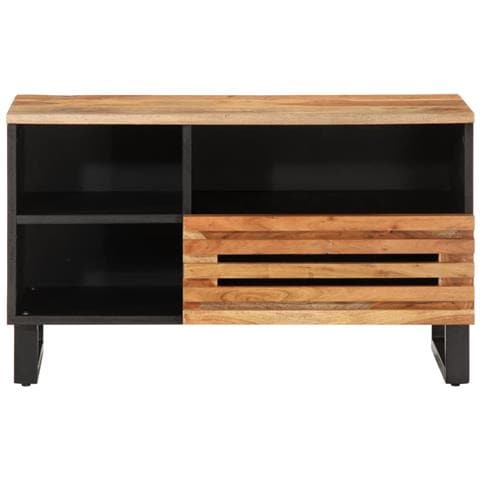 Mobile Porta Tv 80x34x46 Cm In Legno Massello Di Acacia - Foto 2
