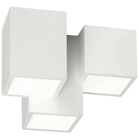 Lampadario Da Soffitto 3 Cubi In Gesso Verniciabile Supporto Per Faretto Gu10 - Foto 2
