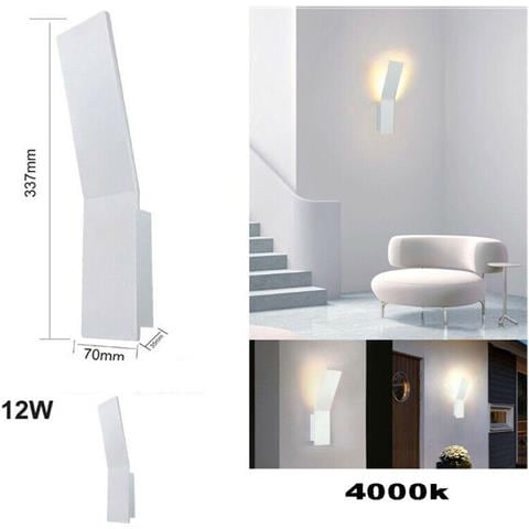 Applique Parete Led 12w Lampada Muro Moderno Design Luce Naturale 4000k Fd-14 - Foto 2