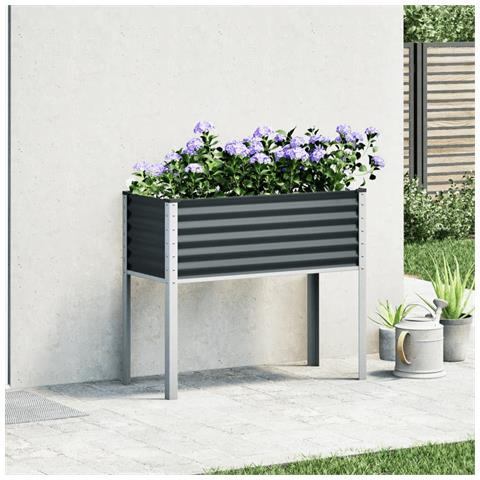 Fioriera Da Giardino Antracite 100x41x90 Cm In Acciaio - Foto 3
