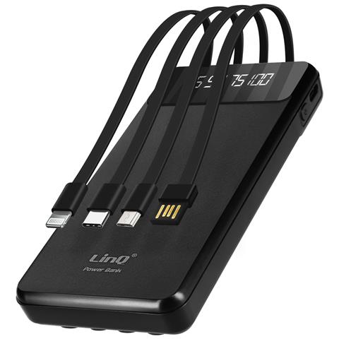 Batteria Di Emergenza 15000mah Cavo 4 In 1 Rimovibile E Porta Usb Bianco - Foto 1