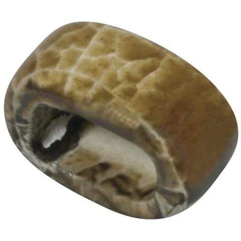 Perlina Forma Ovale In Ceramica Ø1,8cm - Colore Marrone - Foto 1