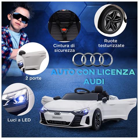 Auto Elettrica per Bambini 3-5 Anni con Telecomando, Sospensioni e Clacson, 103x58x41 cm, Bianca e Nero - Foto 6