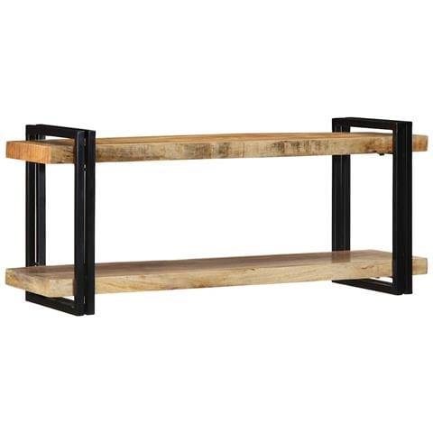 Mensola Da Parete 110x33x45cm In Legno Massello Di Mango Grezzo - Foto 2