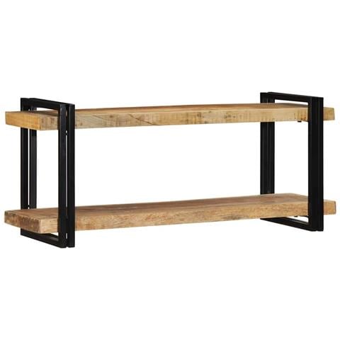Mensola Da Parete 110x33x45cm In Legno Massello Di Mango Grezzo - Foto 3
