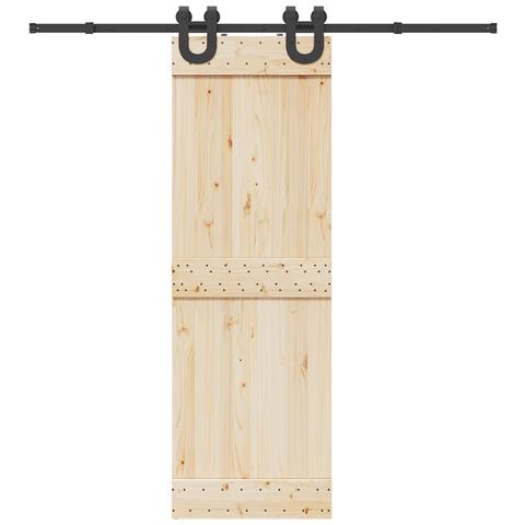 Kit Di Binari Per Porte Scorrevoli 200 Cm Acciaio Nero - Foto 1