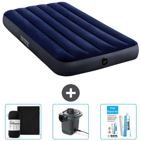 Set Materassino Gonfiabile - 191x99x25 Cm - Blu - Include Accessori Coordinati Cb8 - Foto 1