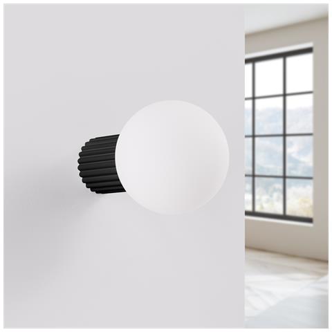 Lampada Da Parete Halo Nera Ip44 Sl. 1712 - Moderno Lampada Da Parete Nero 12x12x17 Cm - Foto 2