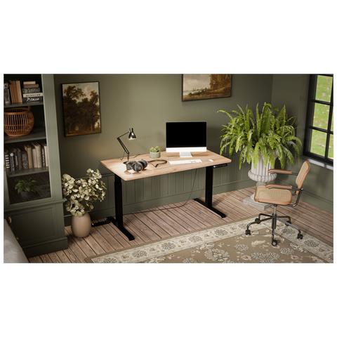 Scrivania con regolazione elettrica dell'altezza MOON LONG 150x80x72-120 nero /wotan - Foto 2