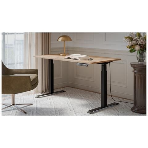 Scrivania con regolazione elettrica dell'altezza MOON LONG 150x80x72-120 nero /wotan - Foto 3