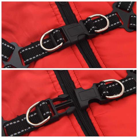 Cappotto Cani Imbracatura Impermeabile Riflettente Rosso L28 - Foto 9