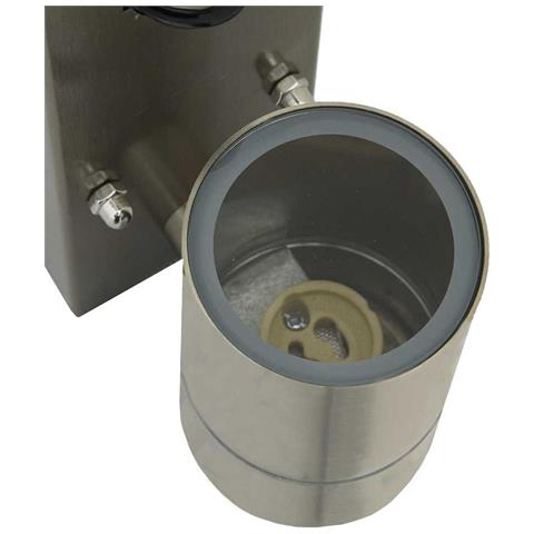 Lampade da parete esterne con sensore 2 pezzi argento acciaio inox IP44 - Foto 9