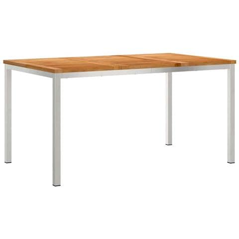 Tavolo da pranzo all'aperto 150x90x75 cm in legno massello di teak - Foto 1