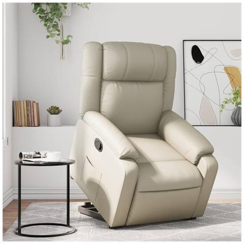 Poltrona Alzapersona Reclinabile Crema in Similpelle - Foto 2