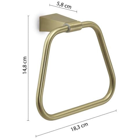 Portasalviette Ad Anello Da Muro In Acciaio Inox E Cromall Tn70 Serie Tonale Oro Matt - Foto 2