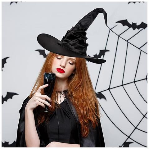 Cappello Da Strega Costume Di Halloween 3 Pezzi Nero 45 X 45 Cm - Foto 2