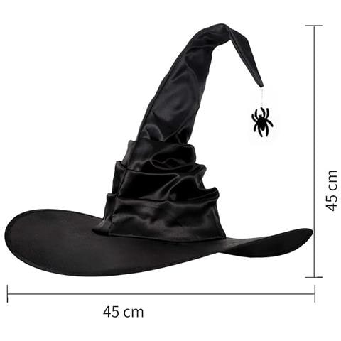 Cappello Da Strega Costume Di Halloween 3 Pezzi Nero 45 X 45 Cm - Foto 6