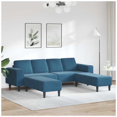 Set di divani 3 pcs Blu Velluto - Foto 2