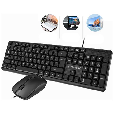 Combo Tastiera E Mouse Cablati - Usb Plug & Play, Digitazione Confortevole Per Ufficio E Casa - Foto 6