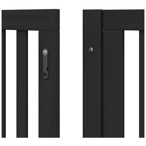 Cancello per Cani Porta Pieghevole Nero 6 Pannelli 480cm Pioppo - Foto 9