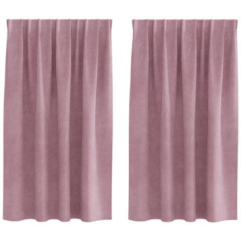 Tende oscuranti con nastro superiore 2 pezzi in velluto rosa scuro - Foto 1
