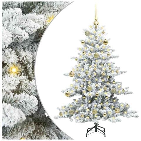 Albero di Natale Artificiale con Rami Pieghevoli Bianco 150 cm - Foto 1